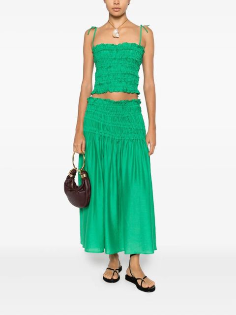 Tory Burch shirred tie top - Green - zdjęcie produktu nr 2