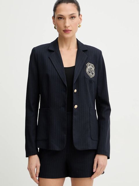 Morgan szorty damskie kolor granatowy high waist SHOUI.F