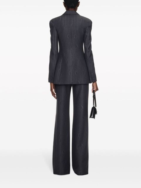 Off-White pinstripe-pattern virgin wool-blend trousers - Grey