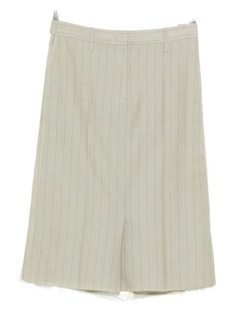 Jil Sander pinstripe frayed skirt - Green