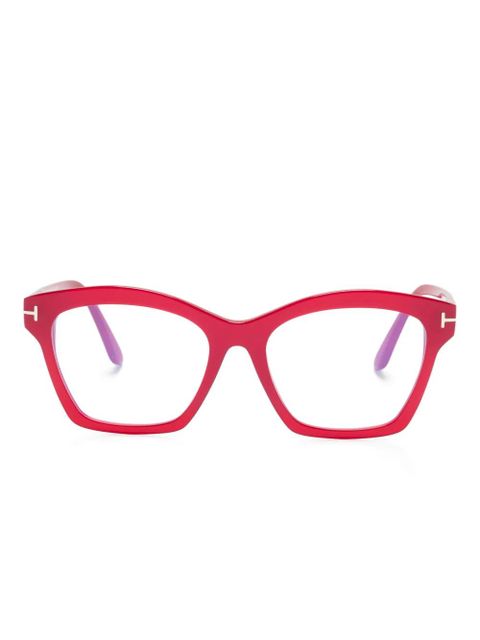 TOM FORD Eyewear butterfly-frame glasses - Red - zdjęcie produktu nr 1