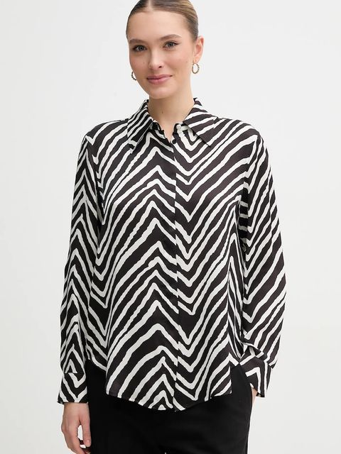 Marc Aurel koszula damska kolor czarny relaxed z kołnierzykiem klasycznym 6278-1000-24781 - zdjęcie produktu nr 1