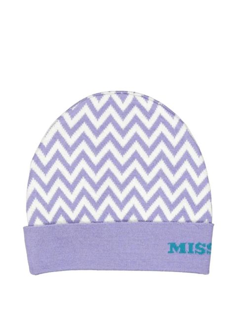 Missoni zigzag-knit beanie hat - Purple - zdjęcie produktu nr 1