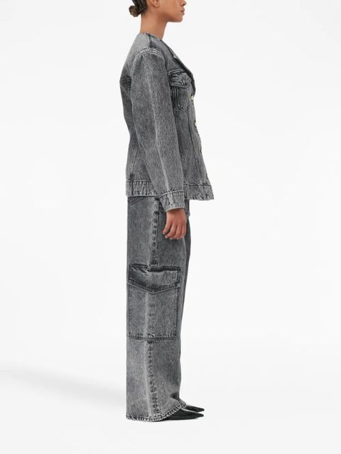 GANNI mid-rise wide-leg jeans - Grey