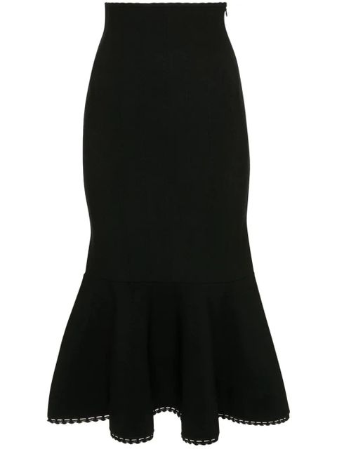 Victoria Beckham VB Body scallop-trim flared skirt - Black - zdjęcie produktu nr 1
