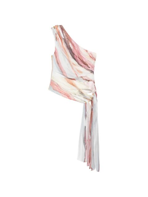 Aje Capture one-shoulder draped top - White - zdjęcie produktu nr 1