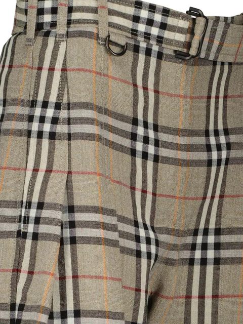 Burberry Check pleated trousers - Neutrals