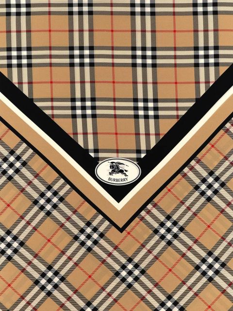 Burberry check-pattern fringed scarf - Brown