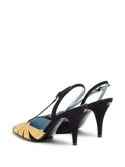 Valentino Garavani 90mm Foliefoliage slingback pumps - Black