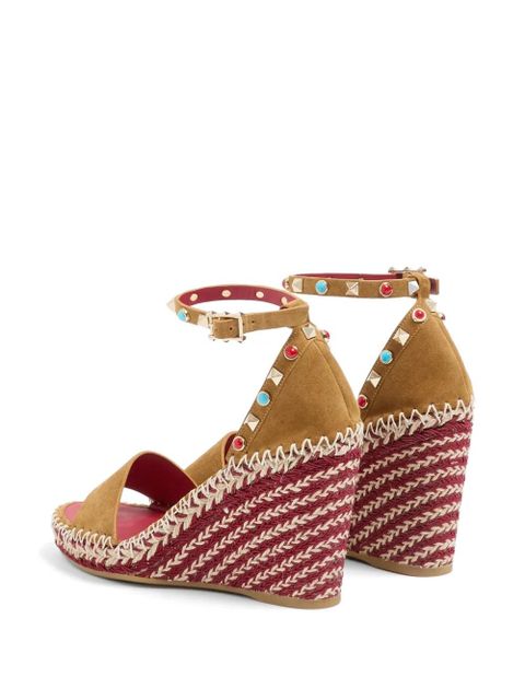 Valentino Garavani Rockstud wedge sandals - Neutrals