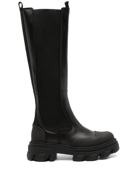 GANNI knee-high leather boots - Black - zdjęcie produktu nr 1