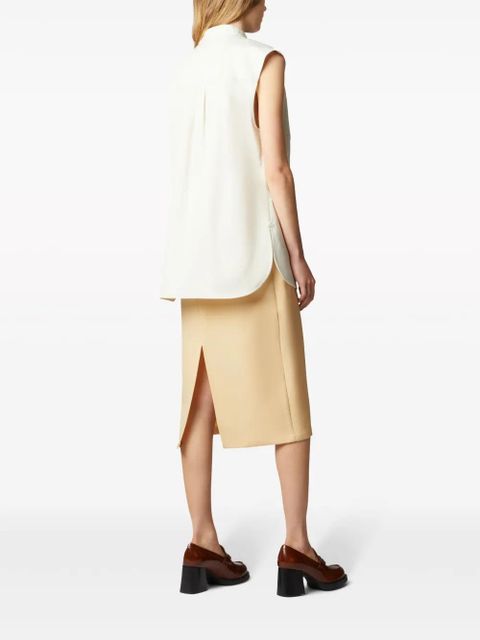 Tod's band-collar sleeveless shirt - White