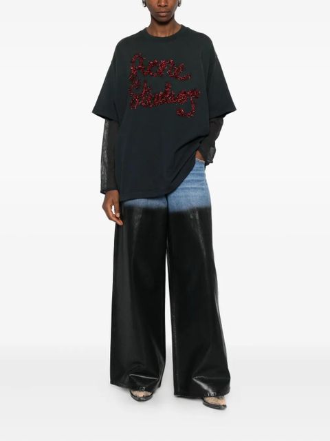 Acne Studios layered logo T-shirt - Grey - zdjęcie produktu nr 2