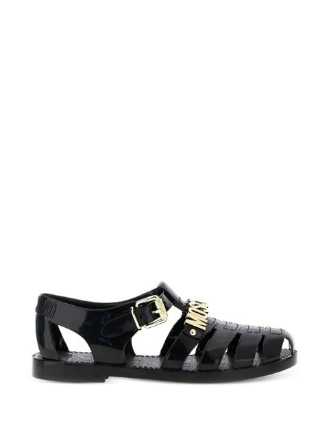 Moschino Jelly logo-plaque sandals - Black - zdjęcie produktu nr 1