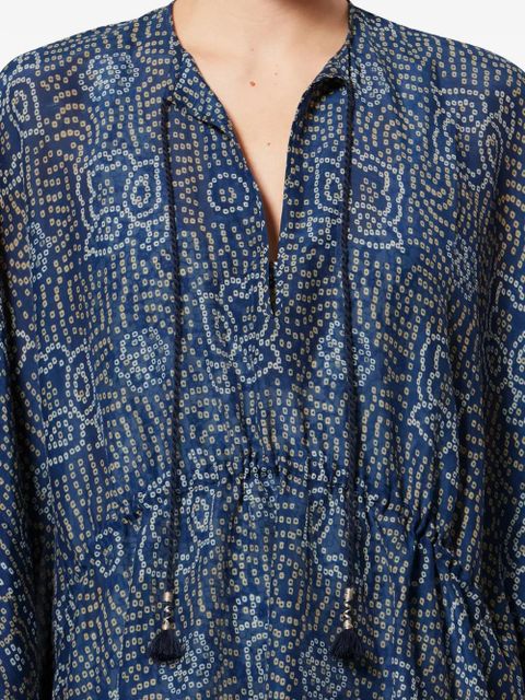 ISABEL MARANT LORELIZ tassel patterned cover-up - Blue