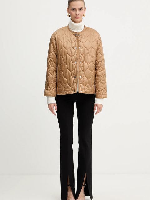 Liu Jo sweter z dodatkiem wełny damski kolor beżowy z golfem MF5445 MS76L - zdjęcie produktu nr 2