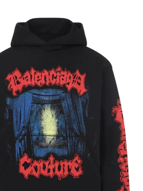 Balenciaga graphic-print hoodie - Black - zdjęcie produktu nr 2