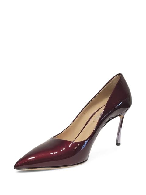 Casadei 90mm metallic-heel pointed-toe pumps - Red