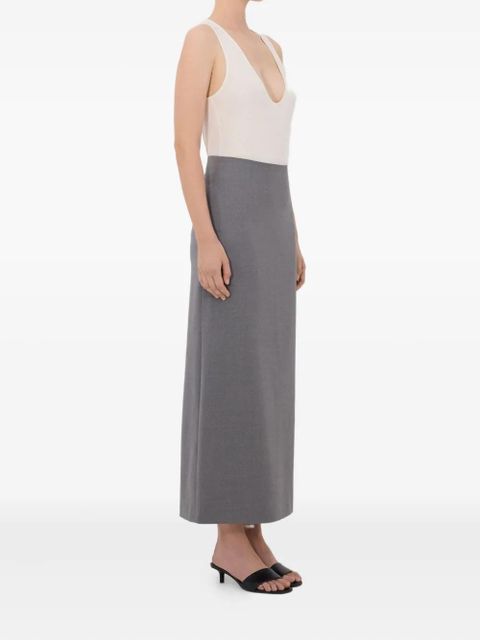 LouLou de Saison Samos Lds vent maxi skirt - Grey