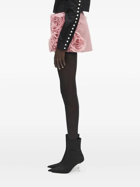 AMBUSH rose-appliqué ruffled skirt - Pink - zdjęcie produktu nr 2