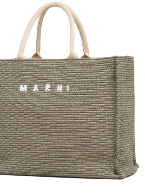 Marni large raffia tote bag - Green