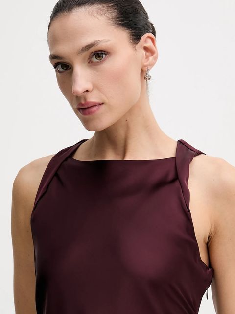 Gestuz sukienka kolor bordowy maxi rozkloszowana 10910802