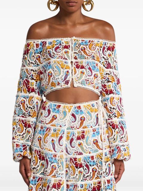 ETRO paisley-macramé top - White - zdjęcie produktu nr 2