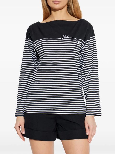 Balmain striped long-sleeved top - Black