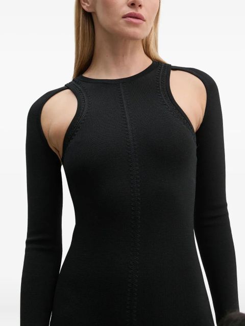 Nanushka cut-out long-sleeved dress - Black