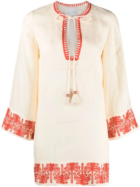 Johanna Ortiz Ocean Clain linen tunic dress - White - zdjęcie produktu nr 1