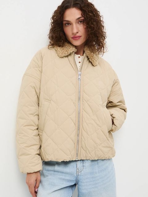 Medicine kurtka damska kolor beżowy przejściowa oversize - zdjęcie produktu nr 1