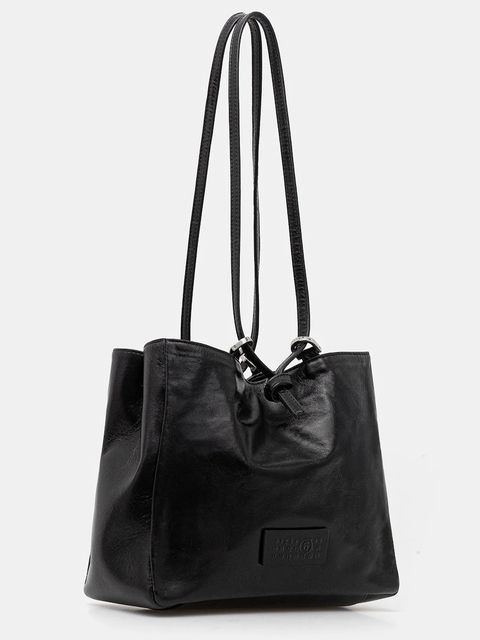 MM6 Maison Margiela torebka skórzana kolor czarny SB5ZH0021.P7187.T8013