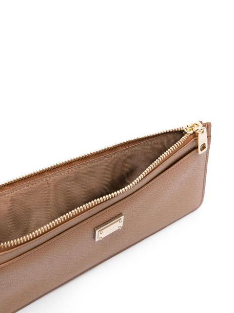 Dolce & Gabbana logo-plaque leather wallet - Brown