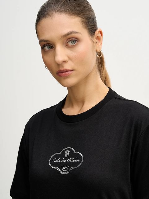 Calvin Klein Jeans t-shirt bawełniany damski kolor czarny LV047E811G