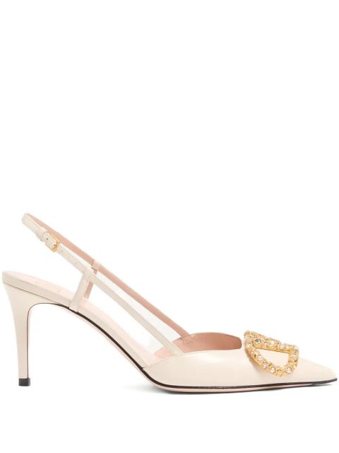 Valentino Garavani 80mm VLogo Signature slingback pumps - Neutrals - zdjęcie produktu nr 1
