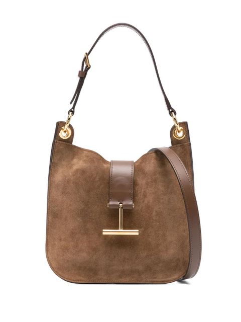 TOM FORD small Tara suede cross body bag - Brown - zdjęcie produktu nr 1