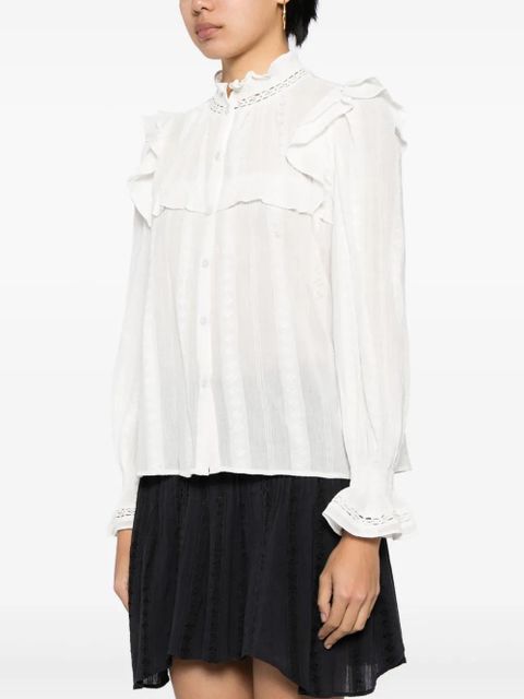 MARANT ÉTOILE Houston embroidered ruffled blouse - White