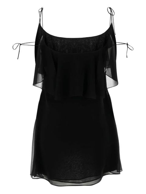 Saint Laurent ruffled-detail dress - Black - zdjęcie produktu nr 1