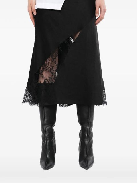 Alexander McQueen lace-trim asymmetric skirt - Black