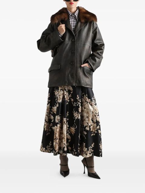 Dolce & Gabbana leather coat - Brown