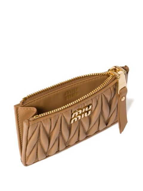 Miu Miu Matelassé leather card holder - Neutrals - zdjęcie produktu nr 2