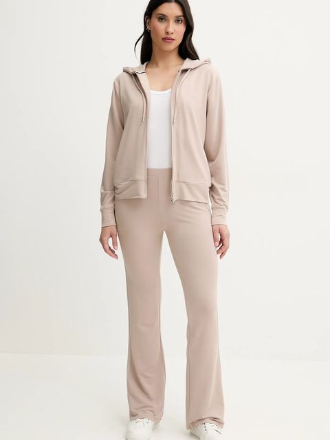 BOSS spodnie dresowe damskie kolor beżowy gładkie 50540057 - zdjęcie produktu nr 2