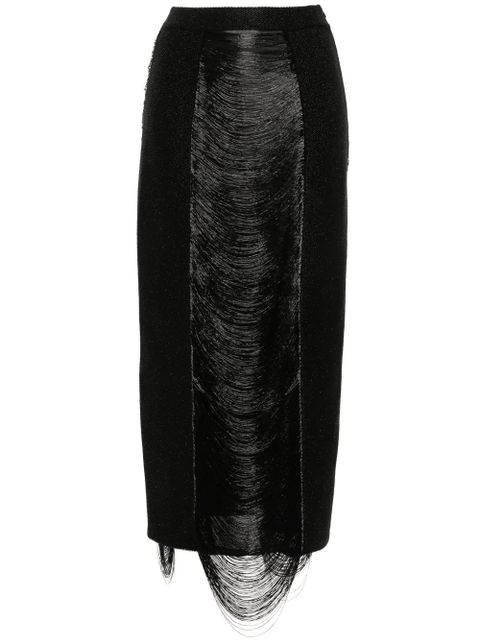 Alexander McQueen fringe-detail panelled skirt - Black - zdjęcie produktu nr 1