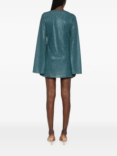 Oséree ring-detail V-neck mini dress - Blue