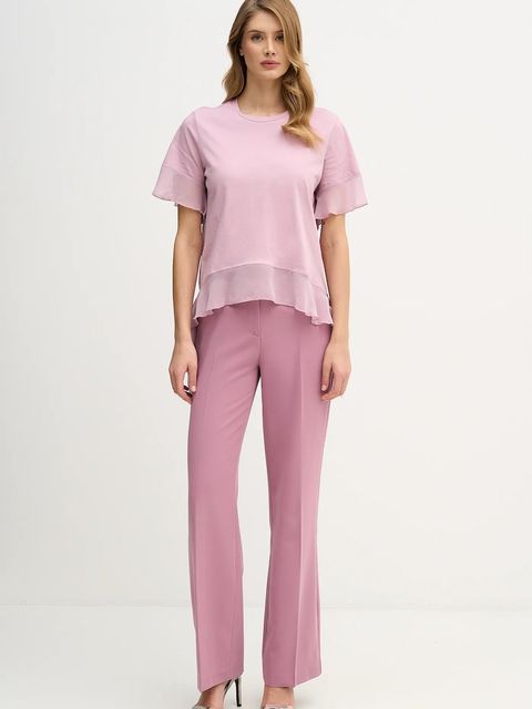 Sisley t-shirt bawełniany damski kolor różowy 3WHCL107U - zdjęcie produktu nr 2