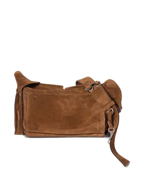 Miu Miu Utilitaire suede shoulder bag - Brown