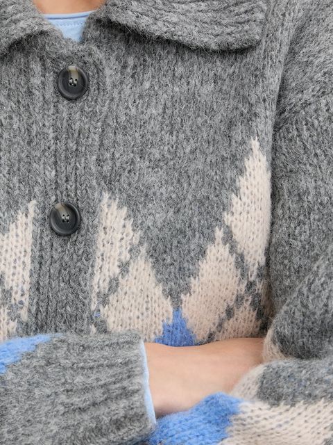 Marc O'Polo kardigan z dodatkiem wełny damski kolor szary ciepły 5000007512