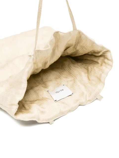Alysi crinkled-effect tote bag - Neutrals