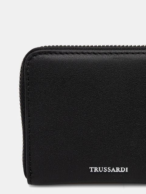 Trussardi portfel skórzany damski kolor czarny I029E000042N