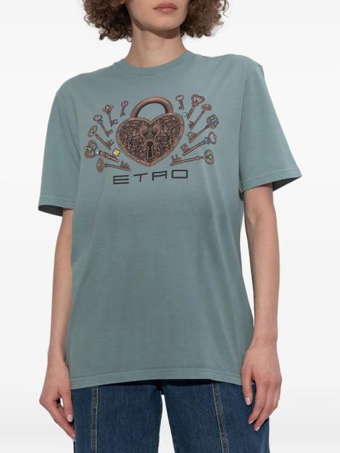 ETRO logo-print T-shirt - Blue - zdjęcie produktu nr 2